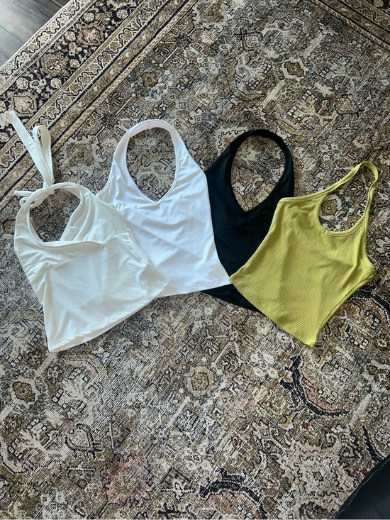 SHEIN Tops - Women’s Racerback Tank Top - White, Black, Lime